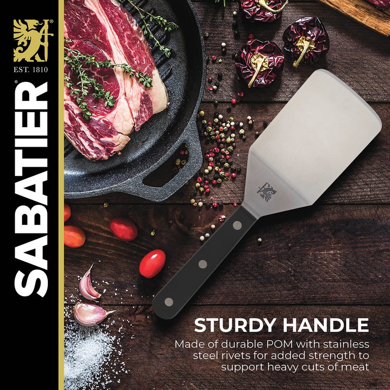 Sabatier Triple Rivet Stainless Steel Wide Turner, 9.65-Inch, Black,5154549 - Image 4
